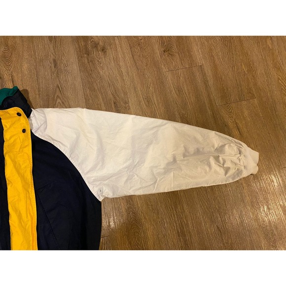 Vtg NAUTICA Sports Jacket Full Zip Hidden Hood Gorpcore Bomber Men's XL - Picture 8 of 12